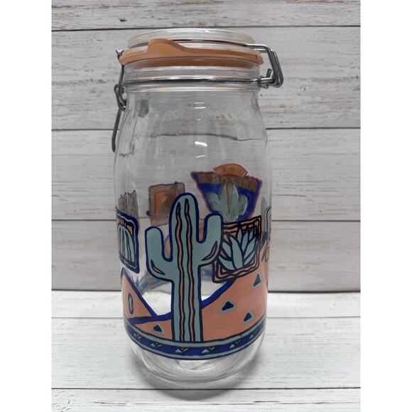 Vintage 2L Glass Jar With Lid Arizona Pistachio Company Mason Canister France - Picture 3 of 5